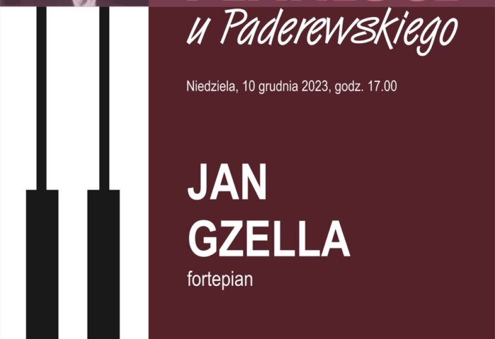 Afisz z podobizną Ignacego Jana Paderewskiego i klawiszami może zachęcać do przyjścia na koncert