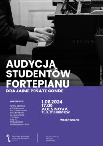 Plakat audycji fortepianu studetów Jaime Penate Conde