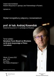 Afisz może zachęcać do przyjścia na wykład prof. dr hab. Andrzeja Kosendiaka