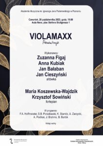Afisz zawiera informacje o koncercie VIOLAMAXX