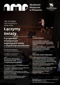 Afisz zawiera informacje o seminarium pt. Łączymy światy