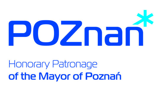 Honorowy Patronat Prezydenta Miasta Poznania ENG. logo