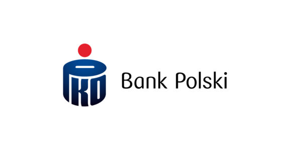 Baner z logotypem Banku Polskiego PKO