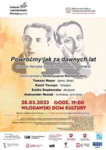 Afisz konceru może zachęcać do przyjścia na koncert organizowany we Włodawie