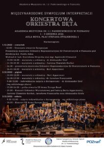 Plakat Sympozjum Orkiestr Dętych z harmonogramem wydarzeń