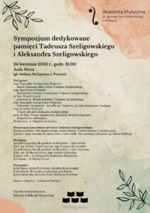 Afisz Sympozjum dla Szeligowskich