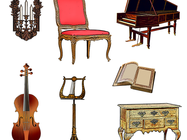 Na obrazku kilka instrumentów zwykle związanych z wykonawstwem muzyki dawnej - klawesyn, wiolonczela.