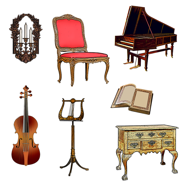 Na obrazku kilka instrumentów zwykle związanych z wykonawstwem muzyki dawnej - klawesyn, wiolonczela.