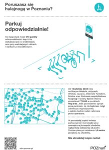 Infografika o akcji Hop and Go - nowych zasadach parkowania w Poznaniu przekazana studentom