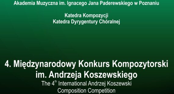 Baner z informacją o Konkursie Kompozytorskim im. Andrzeja Koszewskiego