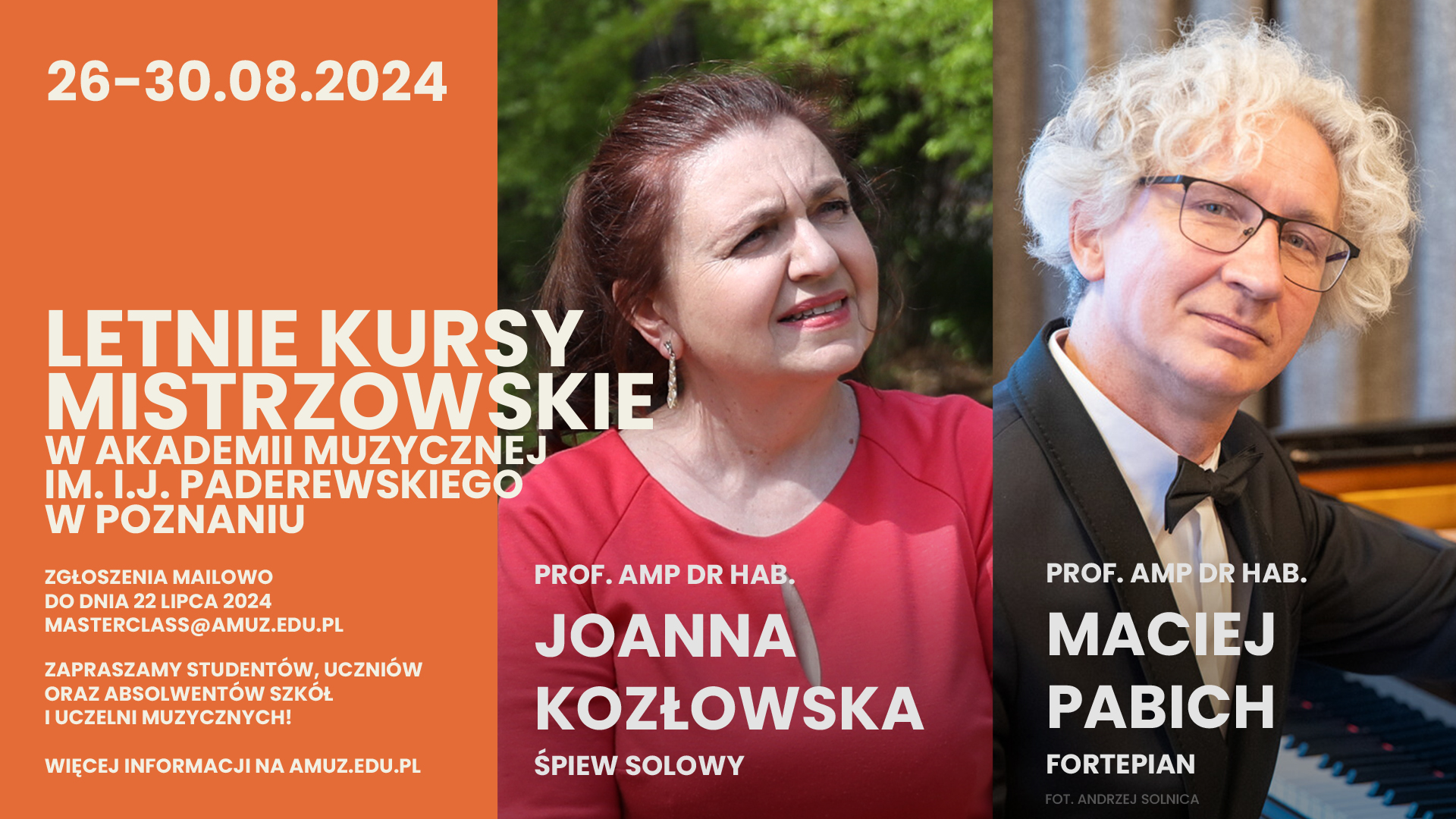 Letnie Kursy Mistrzowskie w Akademii Muzycznej im. I.J. Paderewskiego w Poznaniu 2024