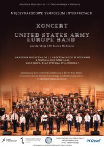 Plakat zawiera informacje na temat występu Enited Army European Band