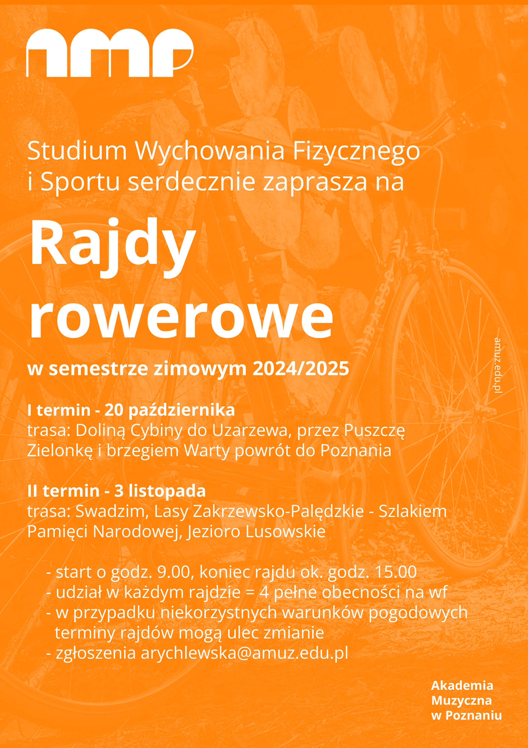 SWFiS zaprasza na kolejny rajd rowerowy – niedziela, 3 listopada br.